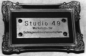 Studio 49 name plate from 1949